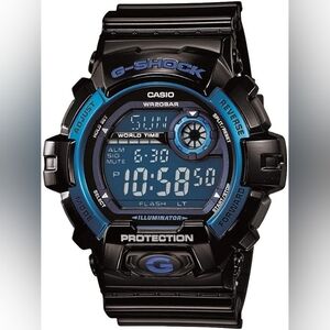 G ShockCasio Men's G8900A-1CR G-Shock Black and Blue Resin Digital Sport Watch
